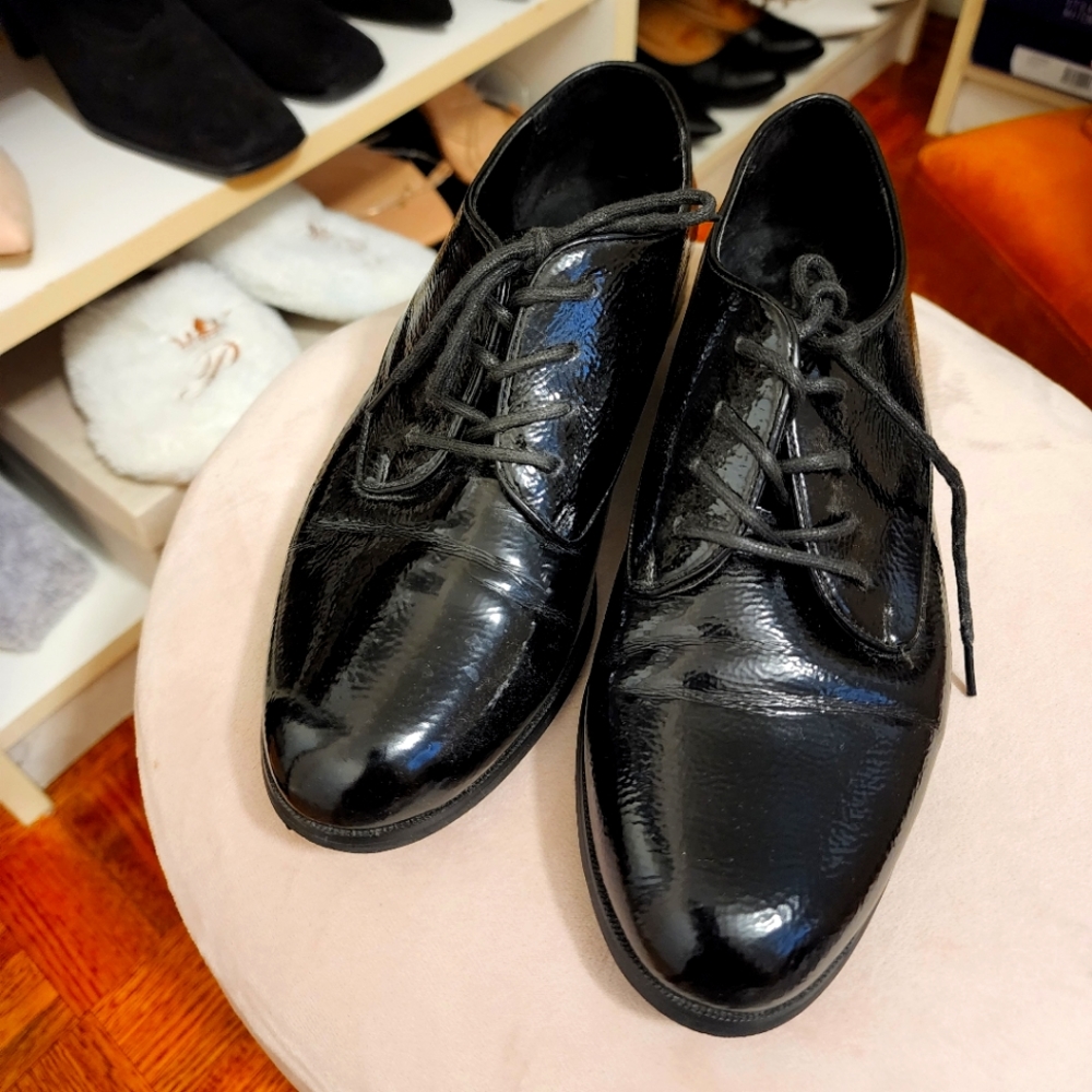 ALDO office shoes, size 8 black leather.